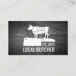 Butcher Meat Cut Chart | Scratched Metal Business Card