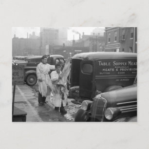 Butcher Shop Boys, 1938 Postcard