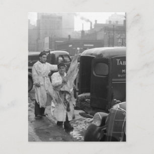 Butcher Shop Boys, 1938 Postcard