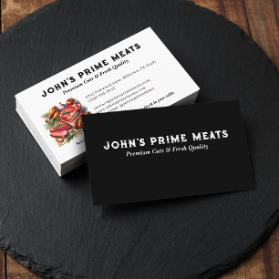 Butcher shop premium meat cuts tagline & slogan business card