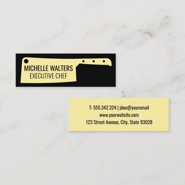 Butchers Cleaver Knife Mini Business Card (Front/Back)
