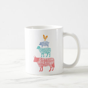 Butchers diagram mug Cow Sheep Chicken Farm