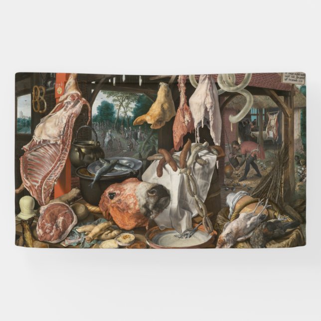 Butcher's Stall (by Pieter Aertsen) Banner (Horizontal)