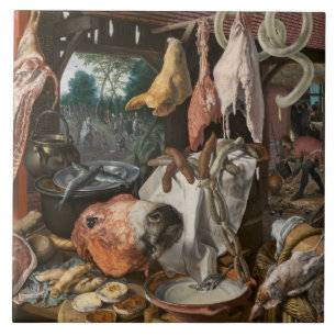Butcher's Stall (by Pieter Aertsen) Tile