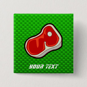 Butcher's Steak; Green 15 Cm Square Badge