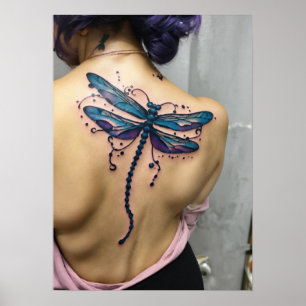BUTERFLY WITH BACK TATTOO GIRL POSTER 