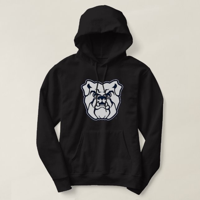 Butler Bulldogs Left Chest Icon Logo Raglan Baseba Hoodie (Design Front)