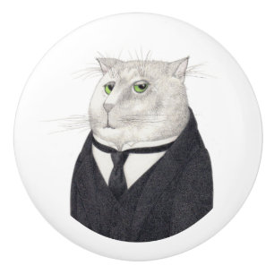 BUTLER CAT Ceramic Knob