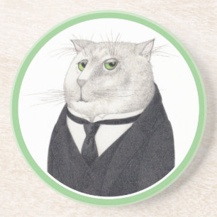 BUTLER CAT Round Sandstone Coaster