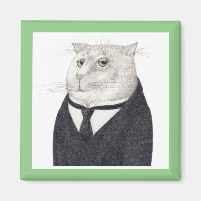 BUTLER CAT Square Magnet  (Front)