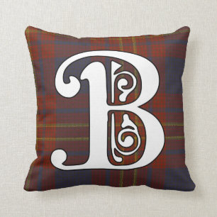 Butler Clan Tartan Monogram Cushion