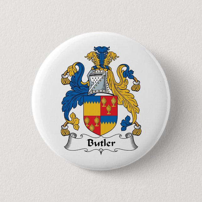 Butler Family Crest 6 Cm Round Badge (Front)