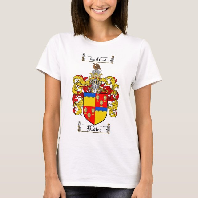 BUTLER FAMILY CREST -  BUTLER COAT OF ARMS T-Shirt (Front)