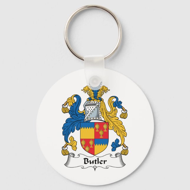Butler Family Crest Key Ring (Front)