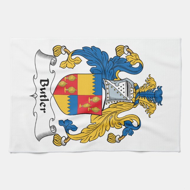 Butler Family Crest Tea Towel (Horizontal)