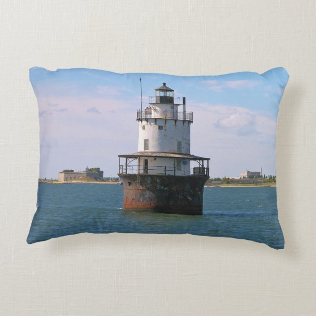 Butler Flats Lighthouse, MA Accent Pillow (Back)