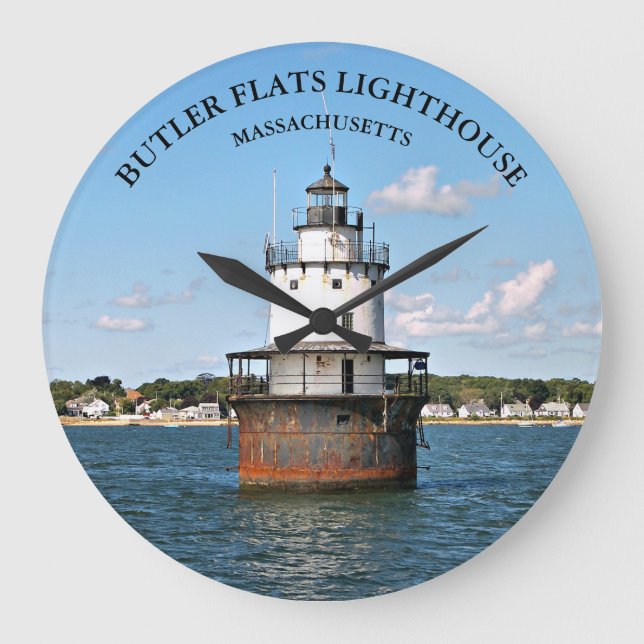 Butler Flats Lighthouse, Massachusetts Round Clock (Front)