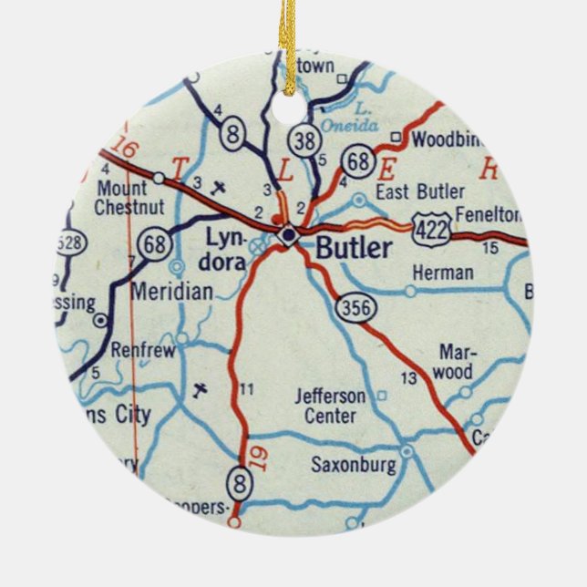 Butler PA Ceramic Tree Decoration (Back)