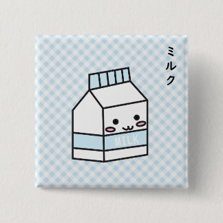 Buton milk box miruku 15 cm square badge