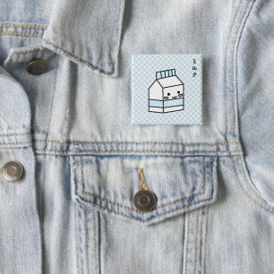 Buton milk box miruku 15 cm square badge