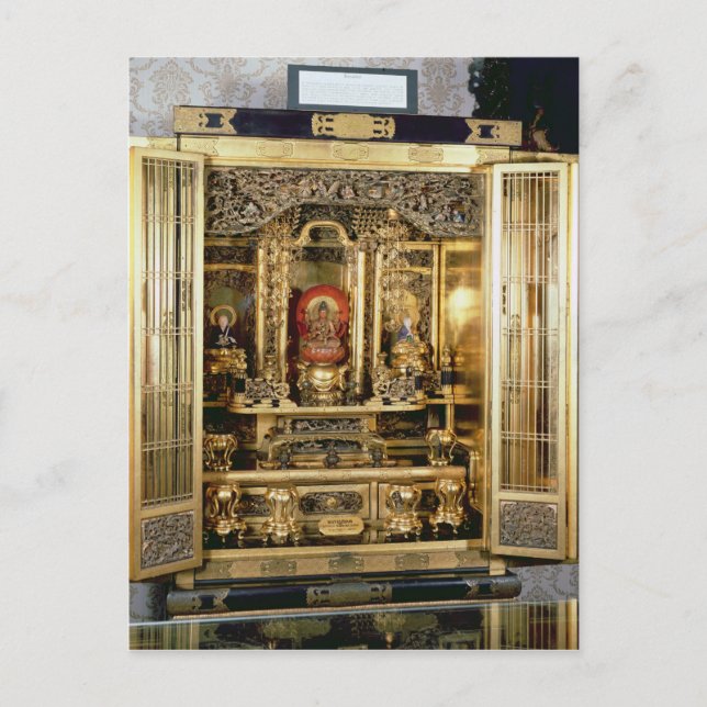 Butsudan shrine from a Damio's palace at Kyoto Postcard (Front)