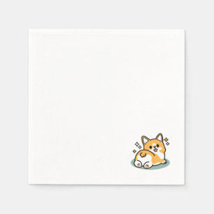 Butt First, Let's Nap – Cute Corgi Butt Cartoon Napkin