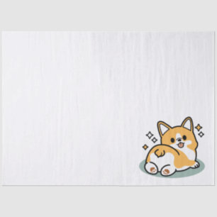 Butt First, Let's Nap – Cute Corgi Butt Cartoon Tissue Paper
