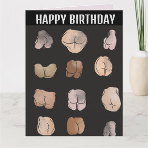 BUTT MAN FUNNY FRIEND BIRTHDAYHIM  Greeting Card