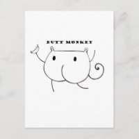 Butt Monkey Black and White
