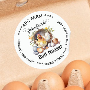 Butt nuggets egg carton label