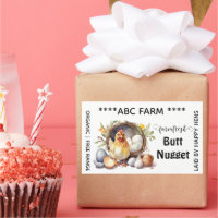 Butt nuggets egg carton label Rectangle