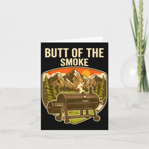 Butt Of The Smoke Funny Bbq Smoker Pig Pun Card