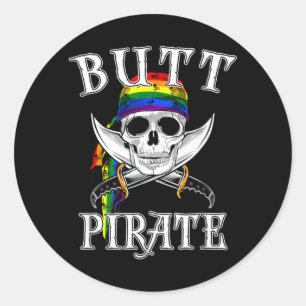 Butt rate LGBT Funny Halloween Gay Classic Round Sticker