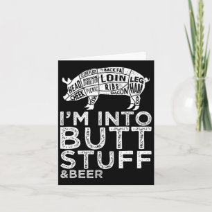 Butt Stuff And Beer Pork Cuts Grilling Bbq Jokes A Card