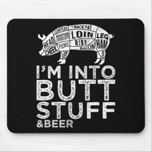Butt Stuff And Beer Pork Cuts Grilling Bbq Jokes A Mouse Mat