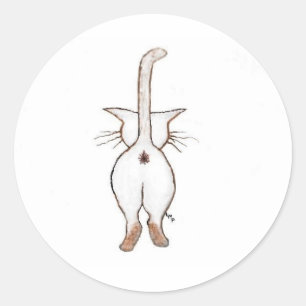 BUTT WHAT? CLASSIC ROUND STICKER