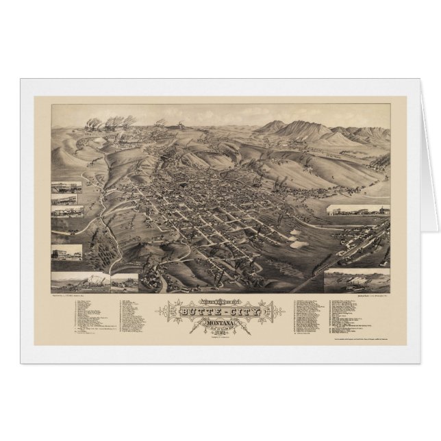 Butte City, MT Panoramic Map - 1884 (Front Horizontal)