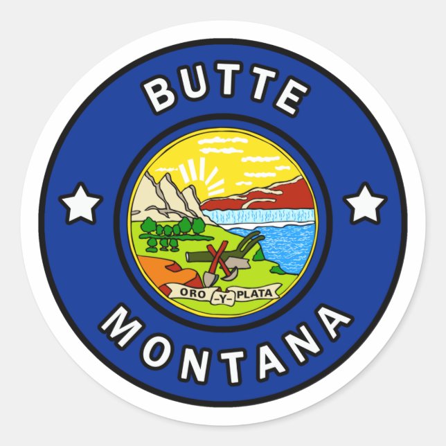 Butte Montana Classic Round Sticker (Front)