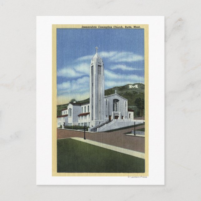 Butte, Montana - Immaculate Conception Church Postcard (Front)