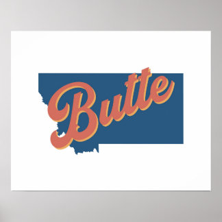 Butte, Montana state print
