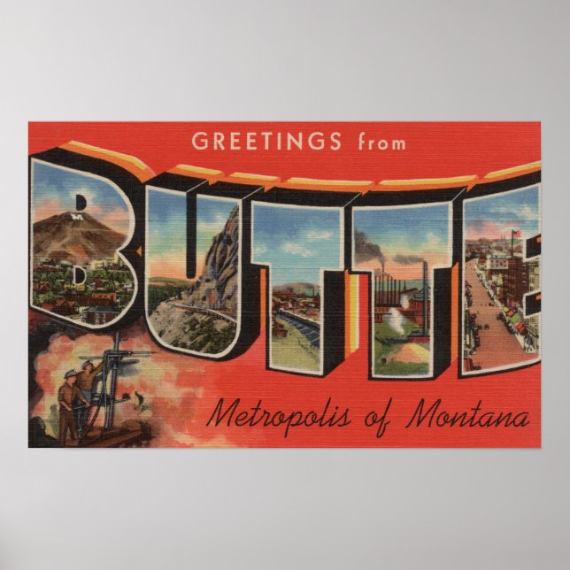 Butte, MontanaLarge Letter ScenesButte, MT Poster (Front)