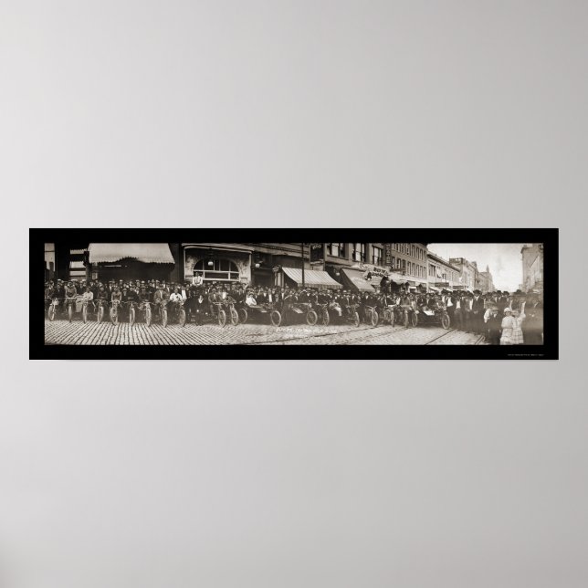 Butte MT Motorcycle Photo 1914 Poster (Front)