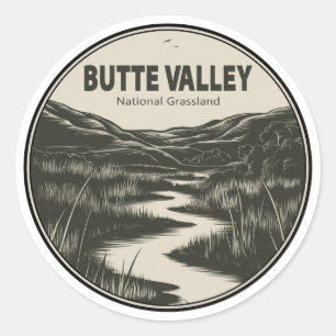 Butte Valley National Grassland California Stream Classic Round Sticker