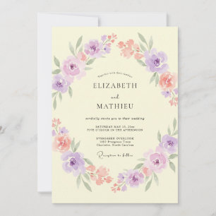 Butter Amethyst Petal Wedding Invitation