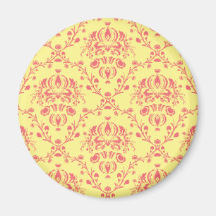 Butter and Cranberry Damask Magnet