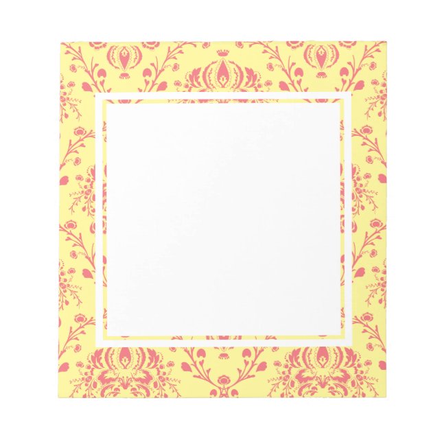 Butter and Cranberry Damask Notepad (Front)