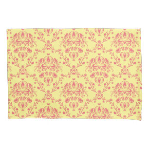 Butter and Cranberry Damask Pillowcase
