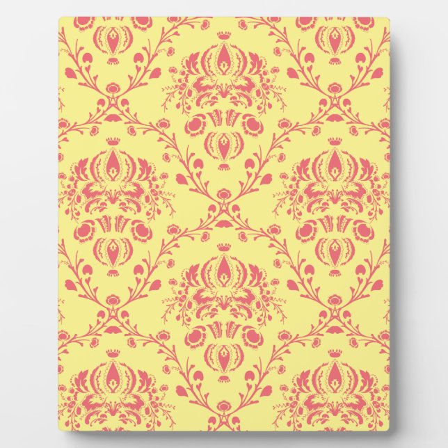 Butter and Cranberry Damask Plaque (Front)