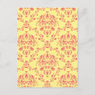 Butter and Cranberry Damask Postcard