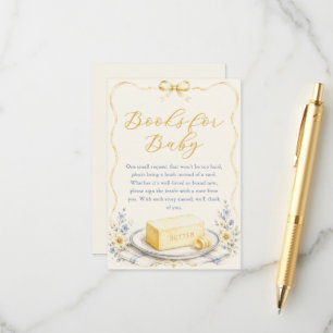 Butter Baby Shower Books for Baby Enclosure Card